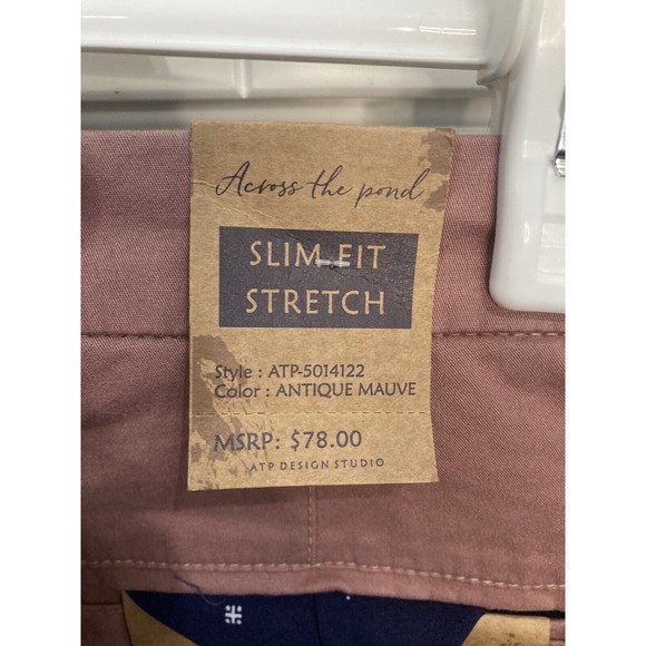 Across The Pond‎ Mens Chino Pants Mauve Size 34x 32 - Picture 6 of 7